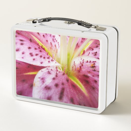 Stargazer Lily Bright Magenta Metall Brotdose (Rückseite)