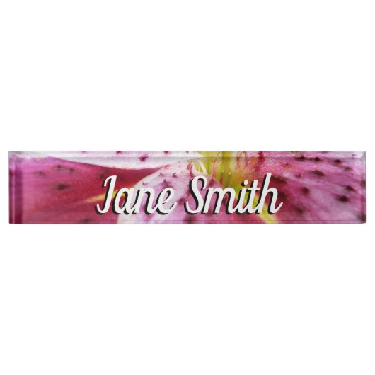 Stargazer Lily Bright Magenta Namensplakette (Vorderseite)