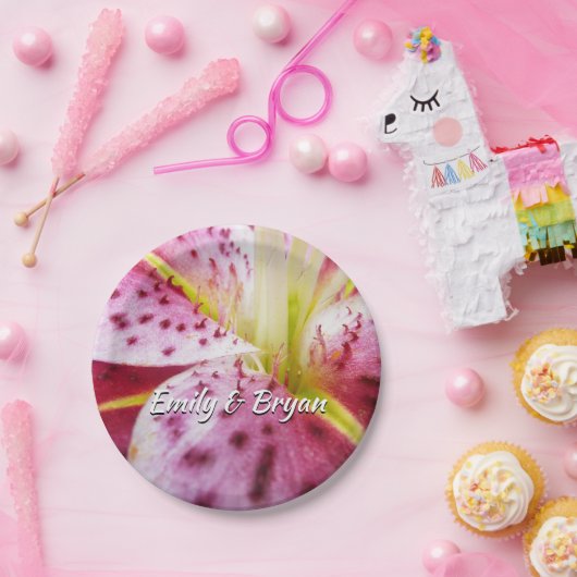 Stargazer Lily Bright Magenta Pappteller (Party)