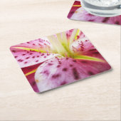 Stargazer Lily Bright Magenta Rechteckiger Pappuntersetzer (angewinkelt)