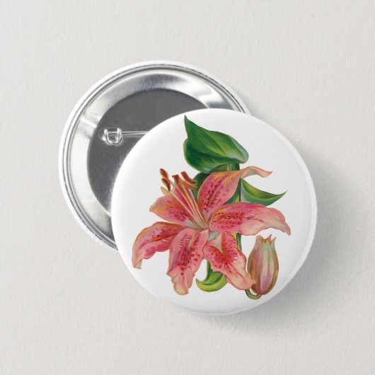 Stargazer Lily Button (Vorne & Hinten)