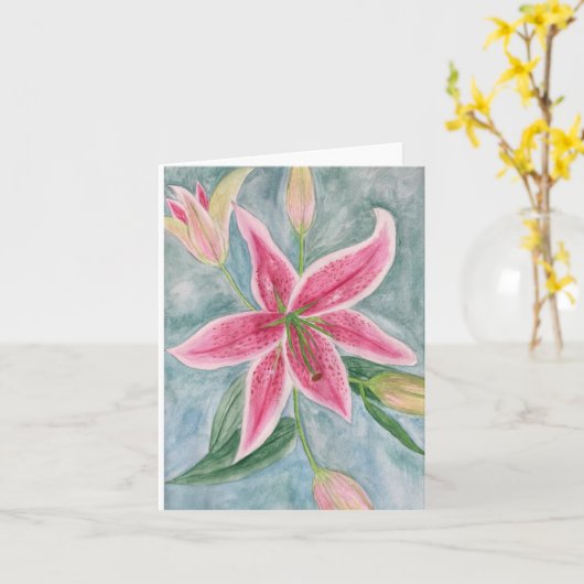 Stargazer Lily Card Karte (Gelbe Blume)