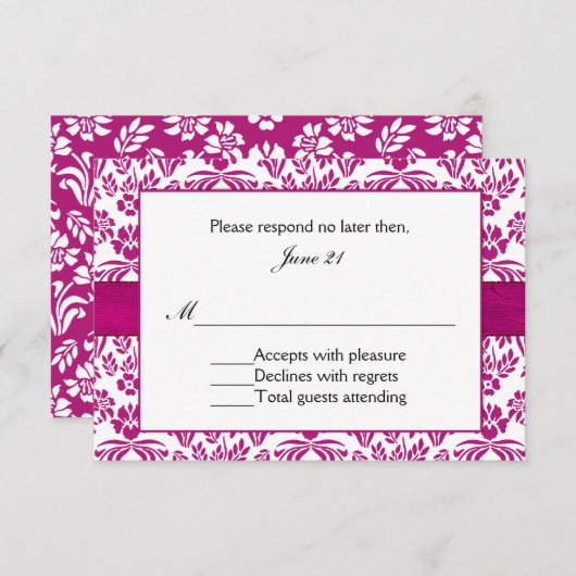 Stargazer Lily Damask Einladung zur Hochzeit (Vorne/Hinten)