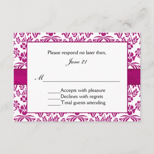 Stargazer Lily Damask Einladung zur Hochzeit (Vorderseite)