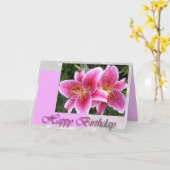 Stargazer Lily Floral Geburtstag Karte (Gelbe Blume)