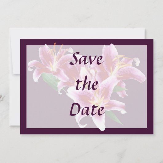 Stargazer Lily Herz Save the Date (Rückseite)