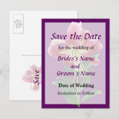 Stargazer Lily Looking Down Wedding Rettete die Da Ankündigungspostkarte (Vorne/Hinten)