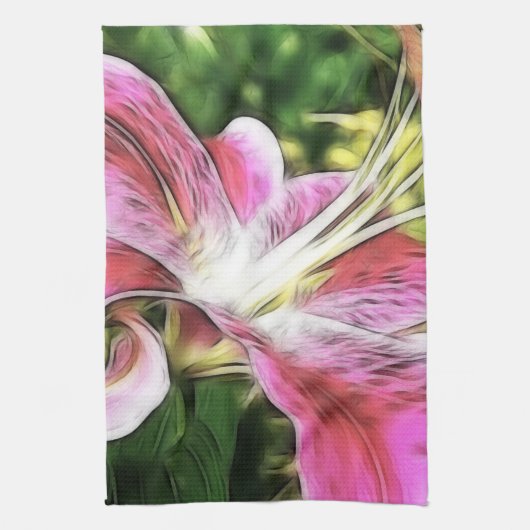 Stargazer Lily Painting Floral Handtuch (Vertikal)