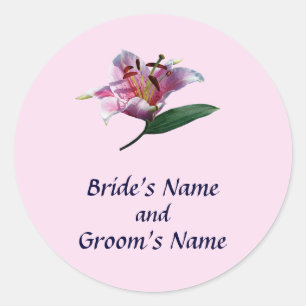 Stargazer Lily Profil Save the Date Runder Aufkleber