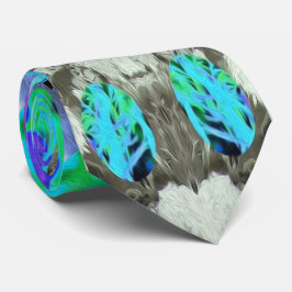 Stargazer Lily, Rose und Rosa Hibiskus Collage Krawatte