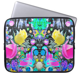 Stargazer Lily, Rose und Rosa Hibiskus Collage Laptopschutzhülle