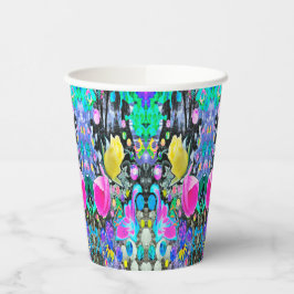 Stargazer Lily, Rose und Rosa Hibiskus Collage Pappbecher