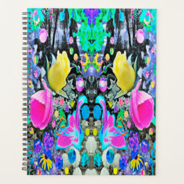 Stargazer Lily, Rose und Rosa Hibiskus Collage Planer