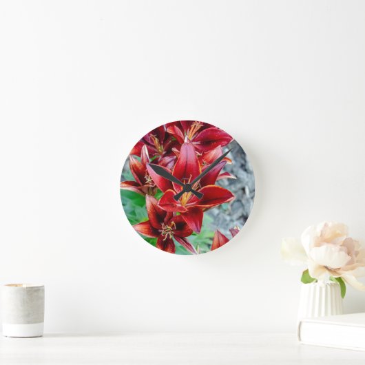 Stargazer Lily Runde Wanduhr (Zuhause)