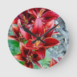 Stargazer Lily Runde Wanduhr