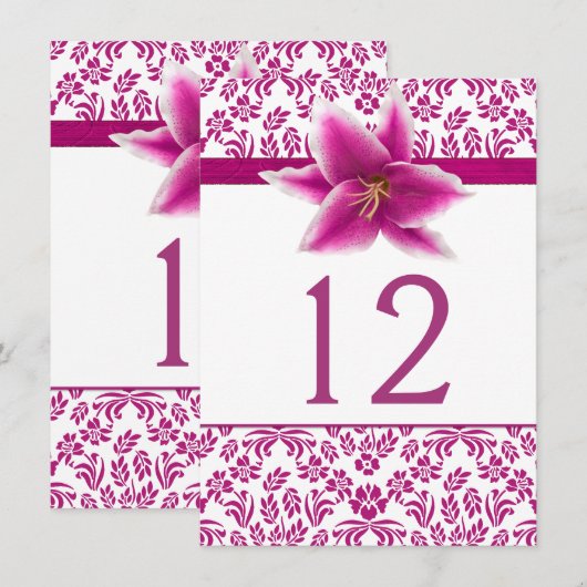 Stargazer Lily Wedding Tischnummer (Vorne/Hinten)