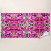 Stargazer-orientalische Lilien, großes Muster Strandtuch (Vorderseite)