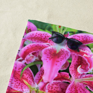 Stargazer-orientalische Lilien, großes Muster Strandtuch