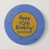 Stargazer Periwinkle Blue Personalisiert Geburtsta Button (Vorderseite)