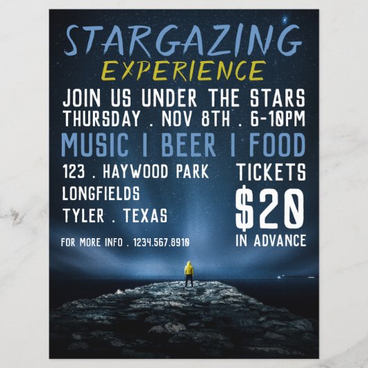 Stargazer Portrait, Planetarium Eventwerbung Flyer (Vorne)