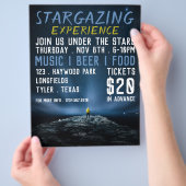 Stargazer Portrait, Planetarium Eventwerbung Flyer (Hand)