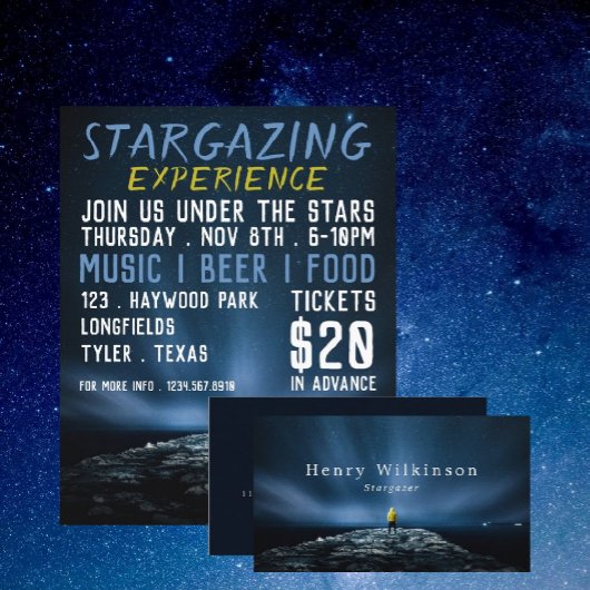 Stargazer Portrait, Planetarium Eventwerbung Flyer