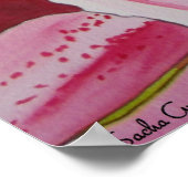 Stargazer Rosa Lilie Aquarell Originale Kunst Poster (Ecke)