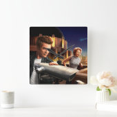 Stargazers Quadratische Wanduhr (Zuhause)