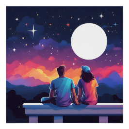 Stargazing Couple Poster