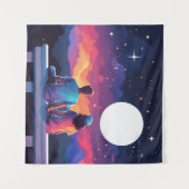 Stargazing Couple Wandteppich (Vorderseite (Horizontal))