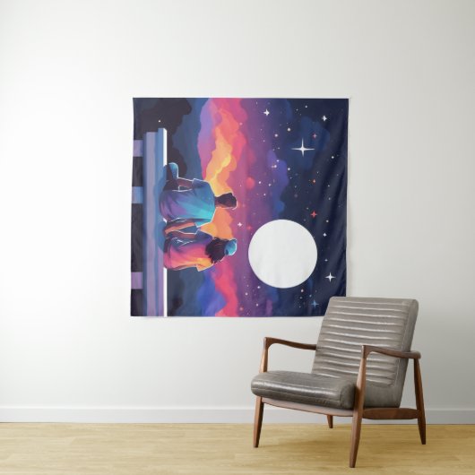 Stargazing Couple Wandteppich (Beispiel (Horizontal))