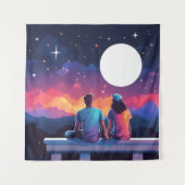 Stargazing Couple Wandteppich (Vorderseite)