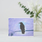 Stargazing Crow Postkarte (Stehend Vorderseite)