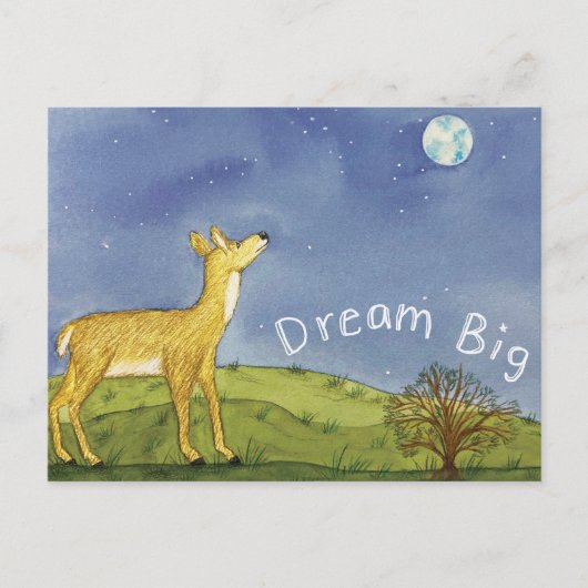 Stargazing Deer Postcard Postkarte (Vorderseite)