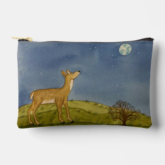 Stargazing Deer Zipper Puch Zubehörtasche (Vorderseite)