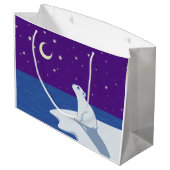 Stargazing Eisbär-CUB-Kunst Große Geschenktüte (Rückseite Schrägansicht)