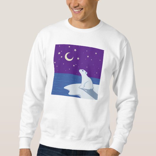 Stargazing Eisbär-CUB-Kunst Sweatshirt (Vorderseite)