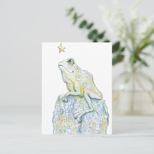Stargazing Frog Postkarte (Stehend Vorderseite)