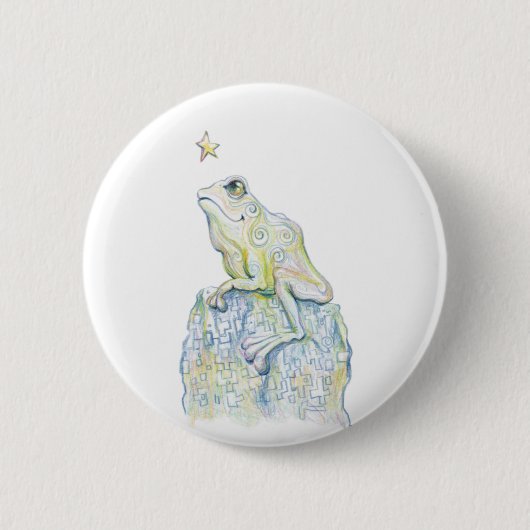 Stargazing Frosch Button (Vorderseite)