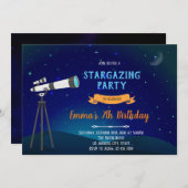 Stargazing Geburtstagsfeier Einladung (Vorne/Hinten)