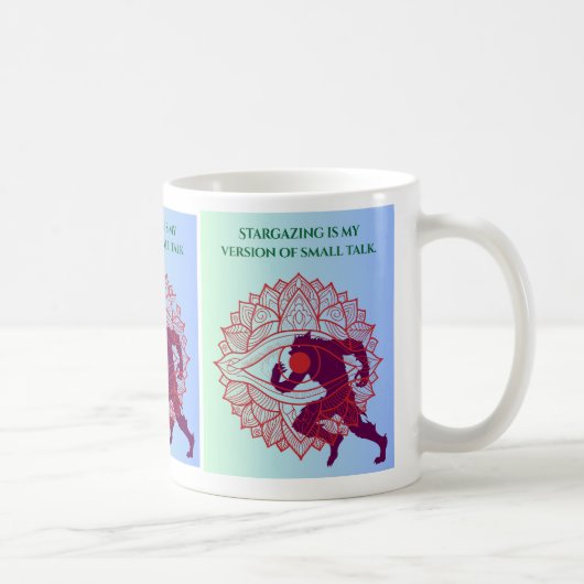 "Stargazing Is My Small Talk" Mandala Werewolf Art Kaffeetasse (Rechts)