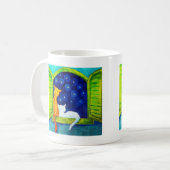 Stargazing Katzen-Kaffee-Tasse Kaffeetasse (Vorderseite Links)