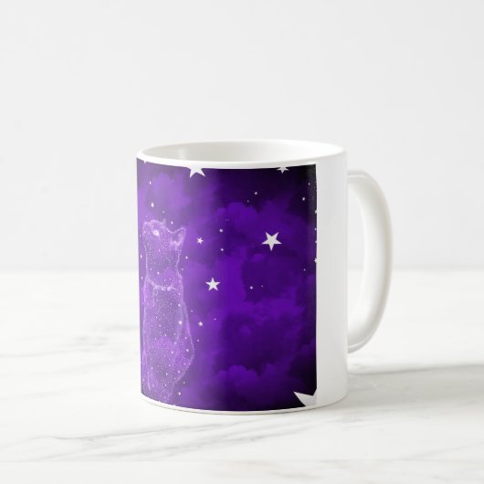 Stargazing Katzen-Tasse Kaffeetasse (VorderseiteRechts)