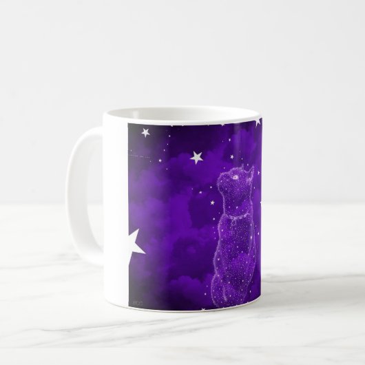 Stargazing Katzen-Tasse Kaffeetasse (Vorderseite Links)