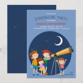 Stargazing Party Einladung (Vorne/Hinten)
