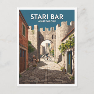 Stari Bar Festung und Altstadt Montenegro Reise Postkarte