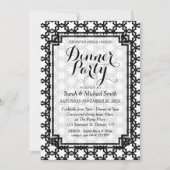 Stari S1 Black+White Dinner Party Einladung (Vorderseite)