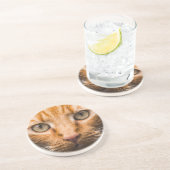 Staring Cat Sandstone Untersetzer (Seite)