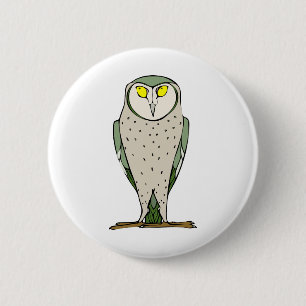 Staring Owl Button