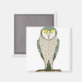 Staring Owl Magnet (Vorderseite/Rückseite)